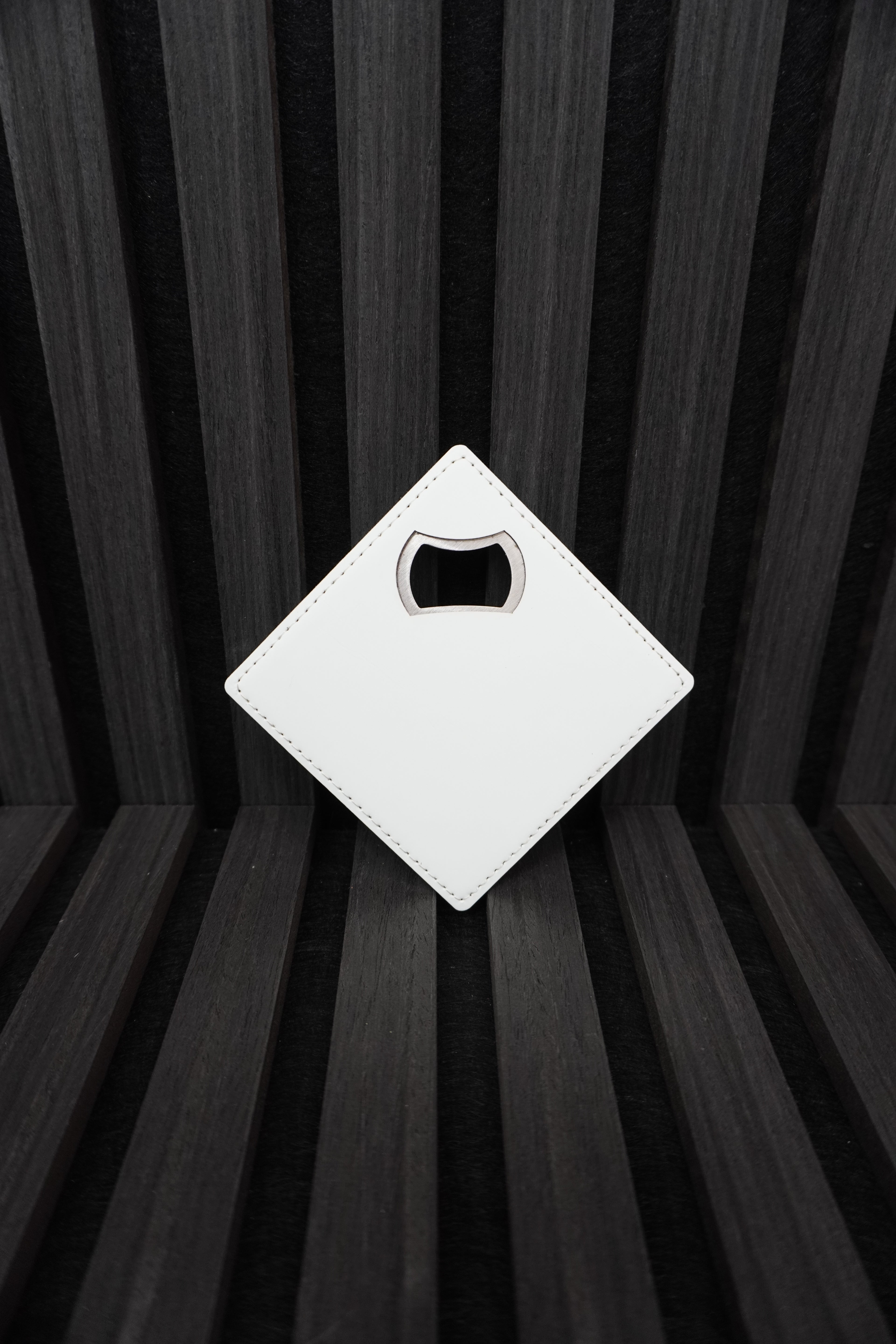 Leather with metal custom bottle opener coaster