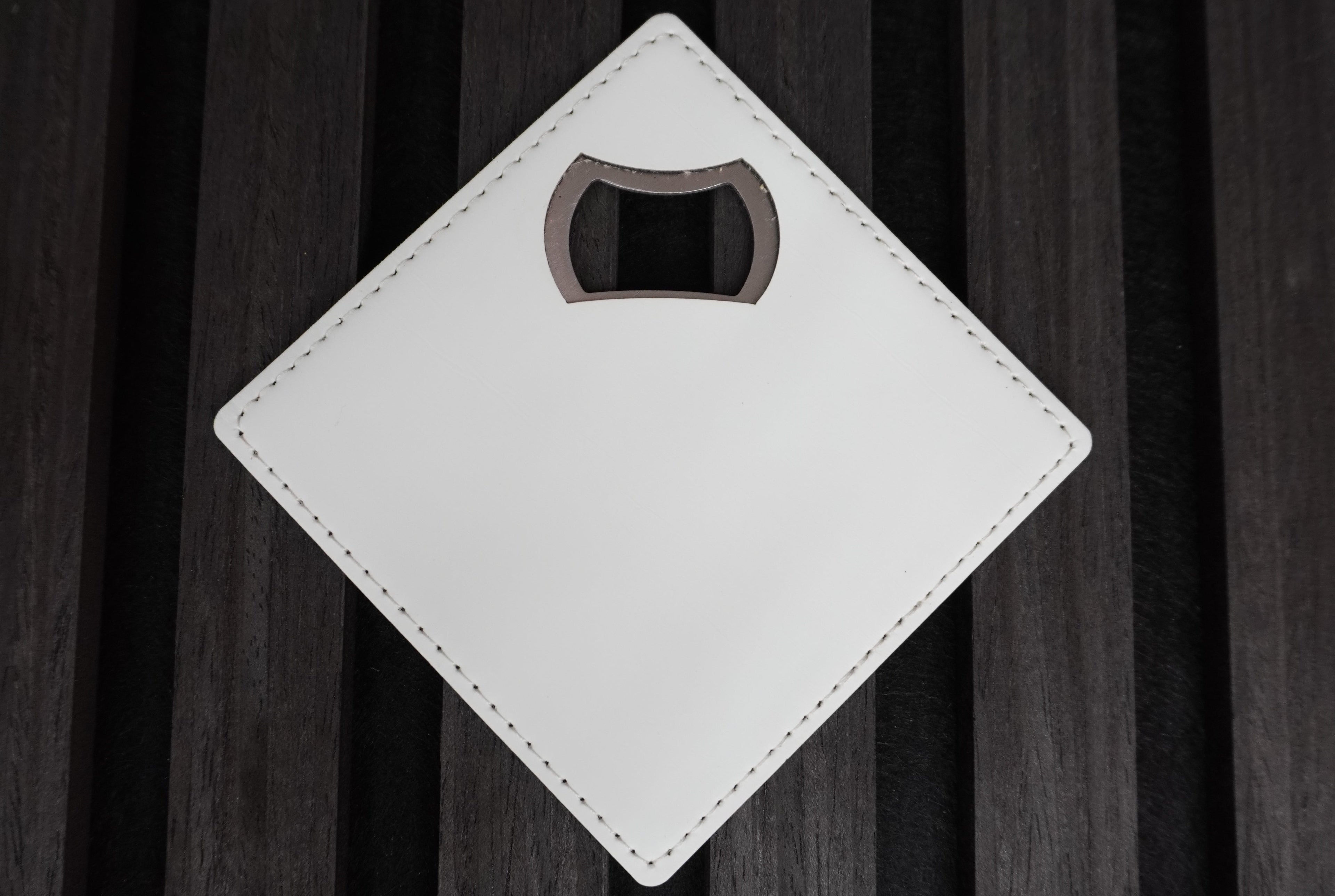 Leather with metal custom bottle opener coaster