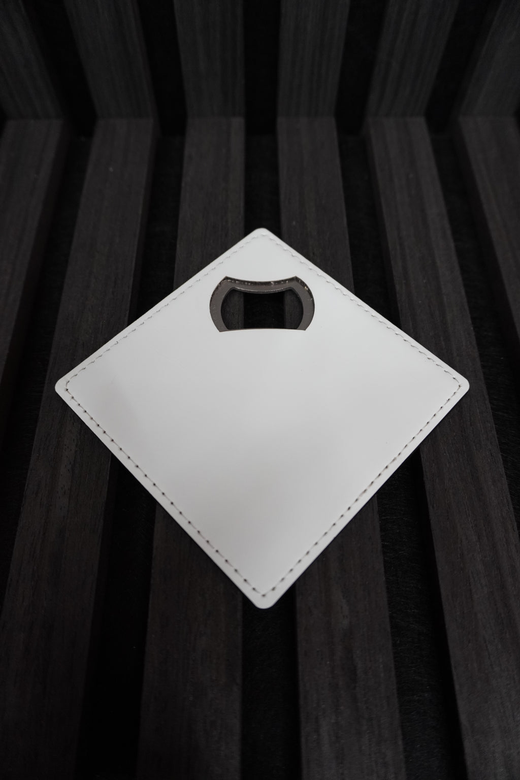 Leather with metal custom bottle opener coaster