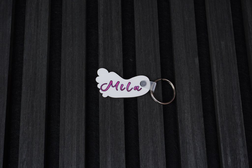 Personalised Foot and Mouse Head Keyring