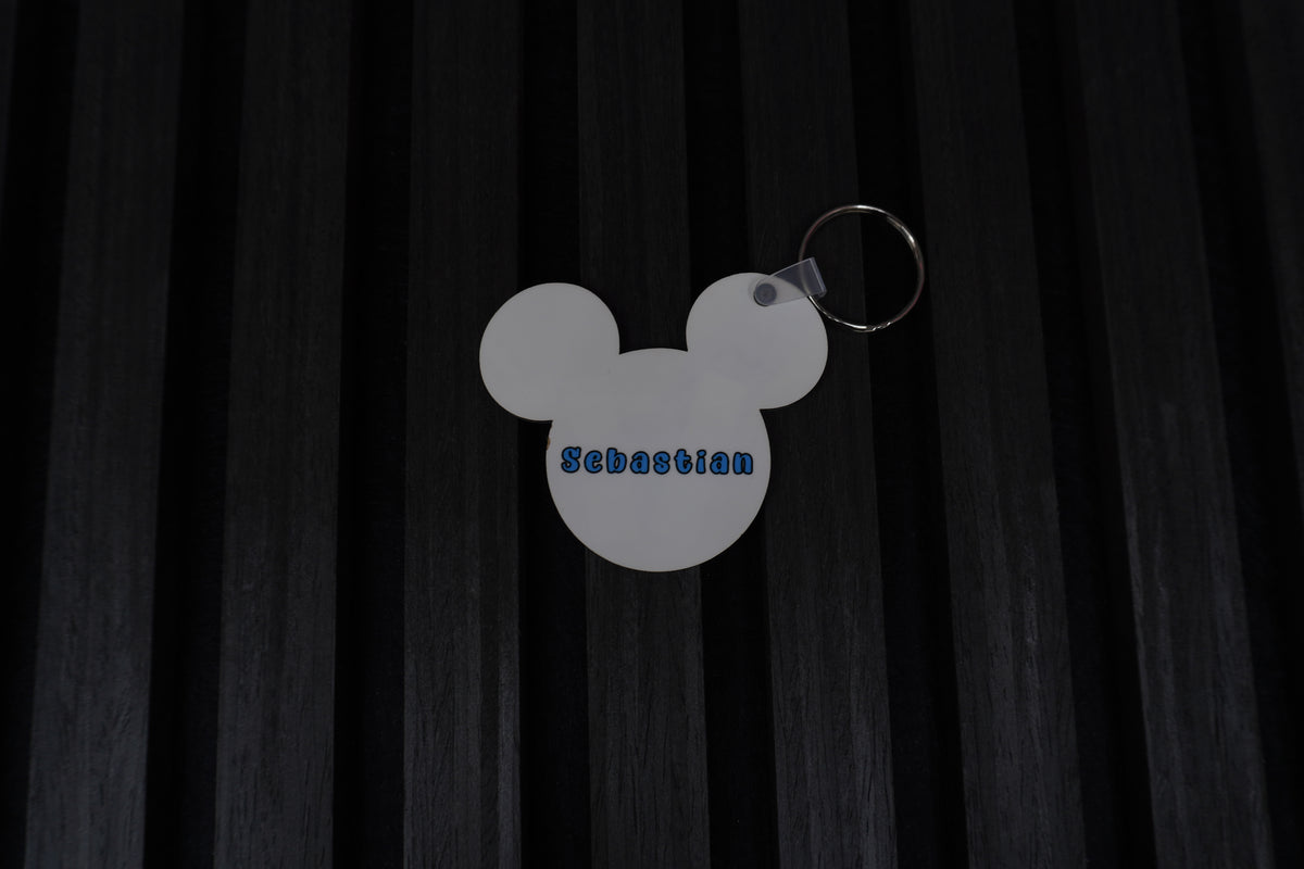 Personalised Foot and Mouse Head Keyring