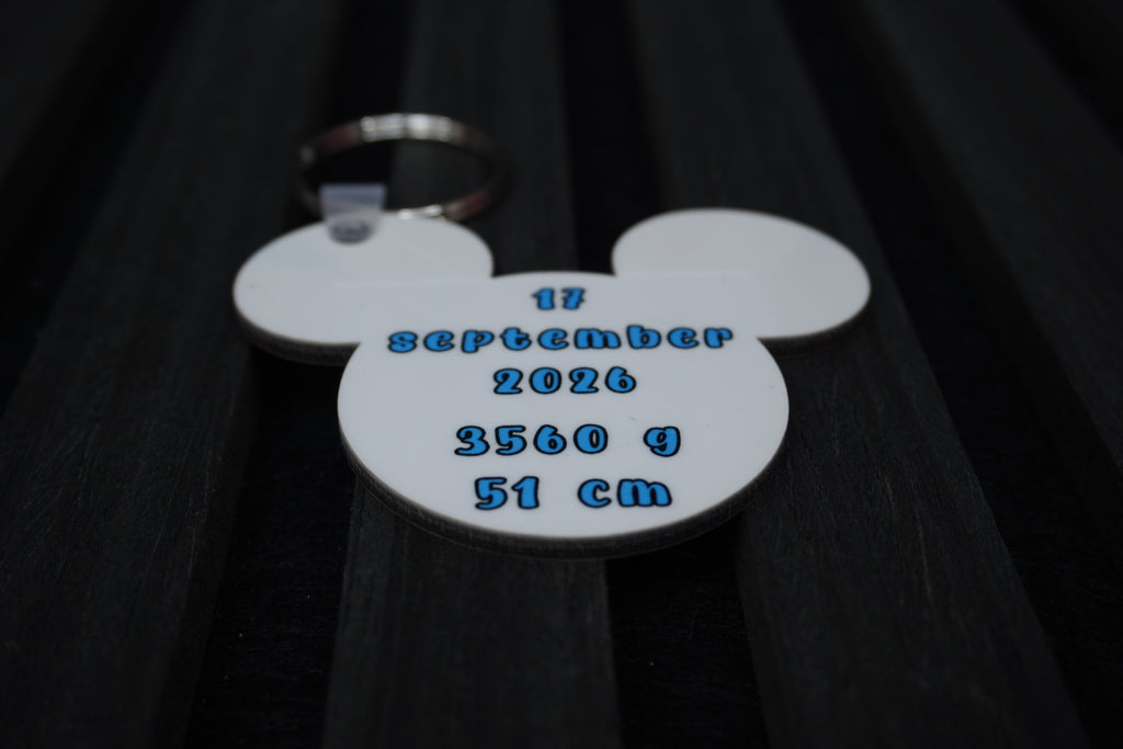 Personalised Foot and Mouse Head Keyring