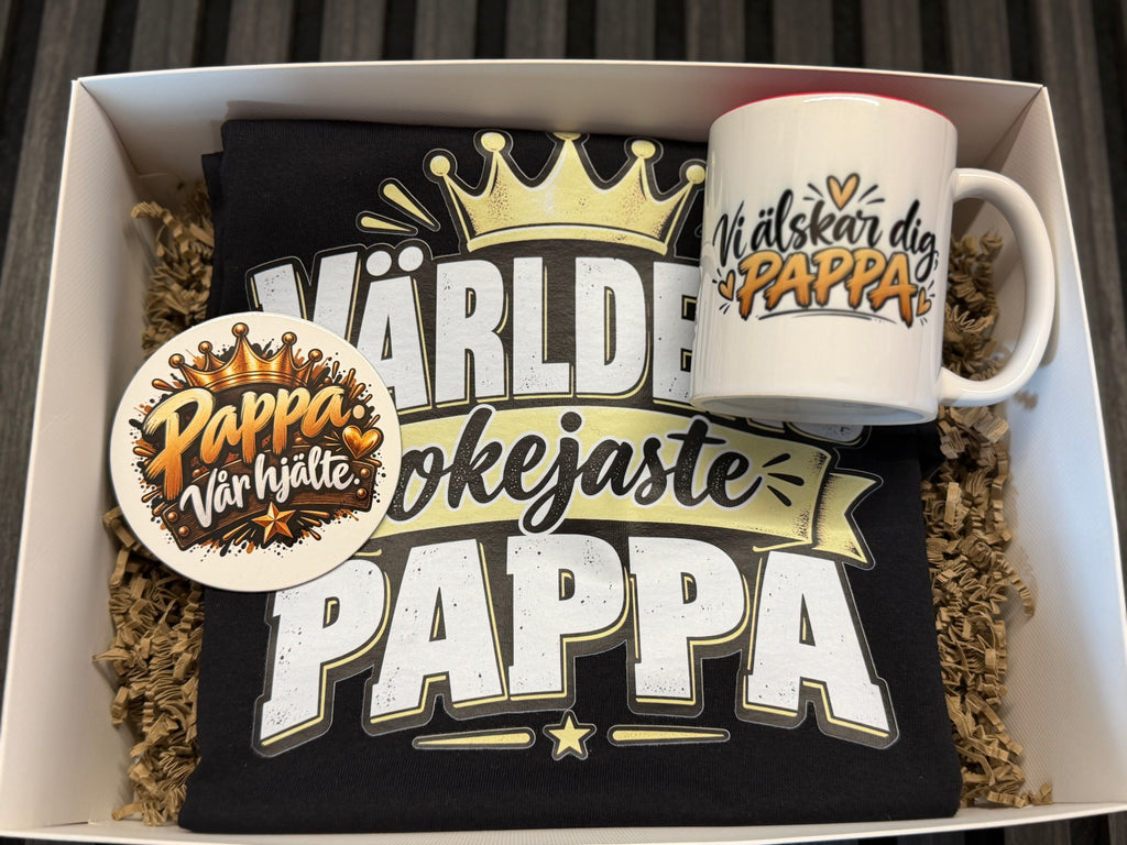 Worlds best dad Gift Box – T-Shirt, Mug & Coaster