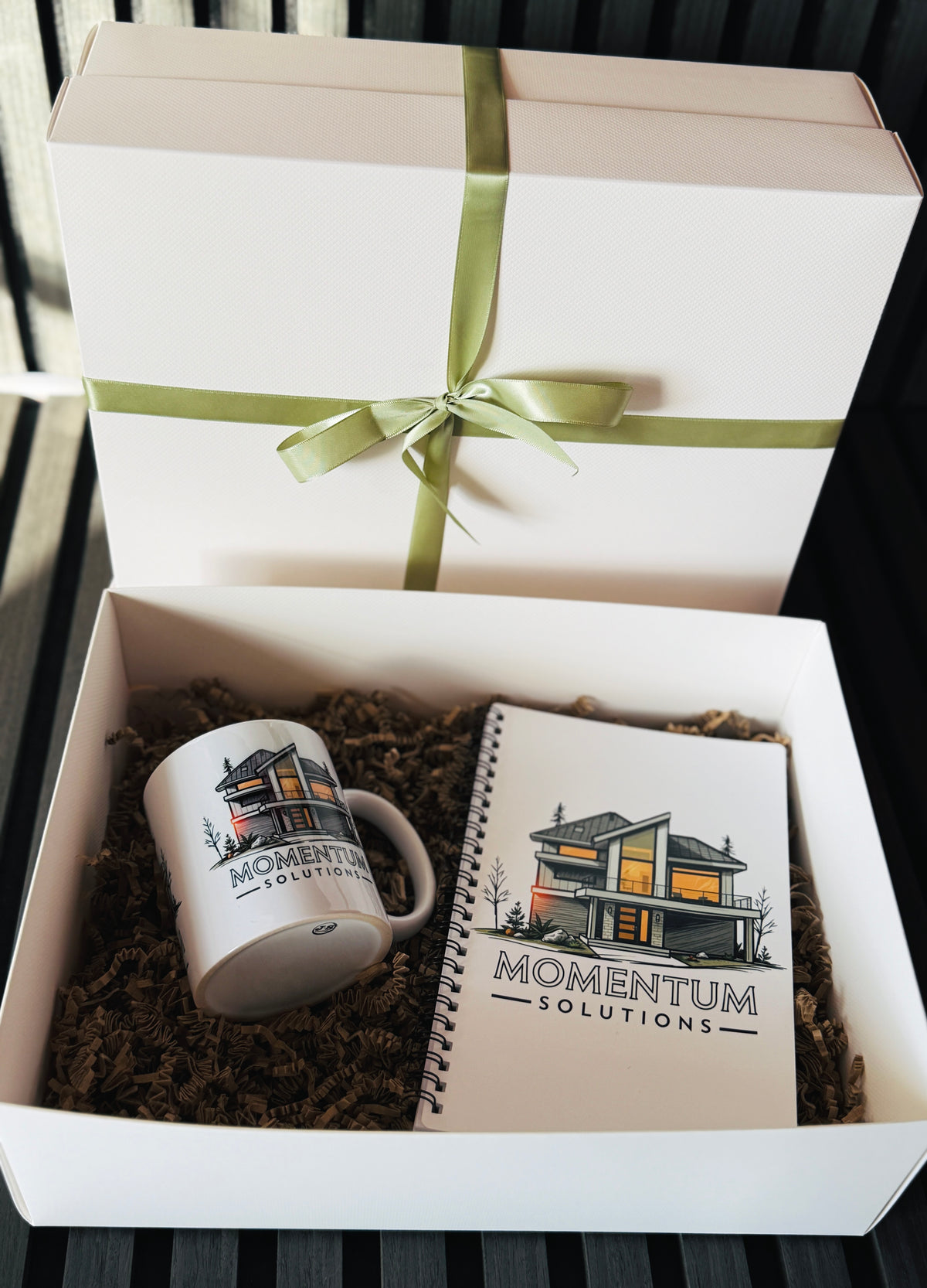 Personalised Corporate Gift Set – Mug & Notebook with Your Logo